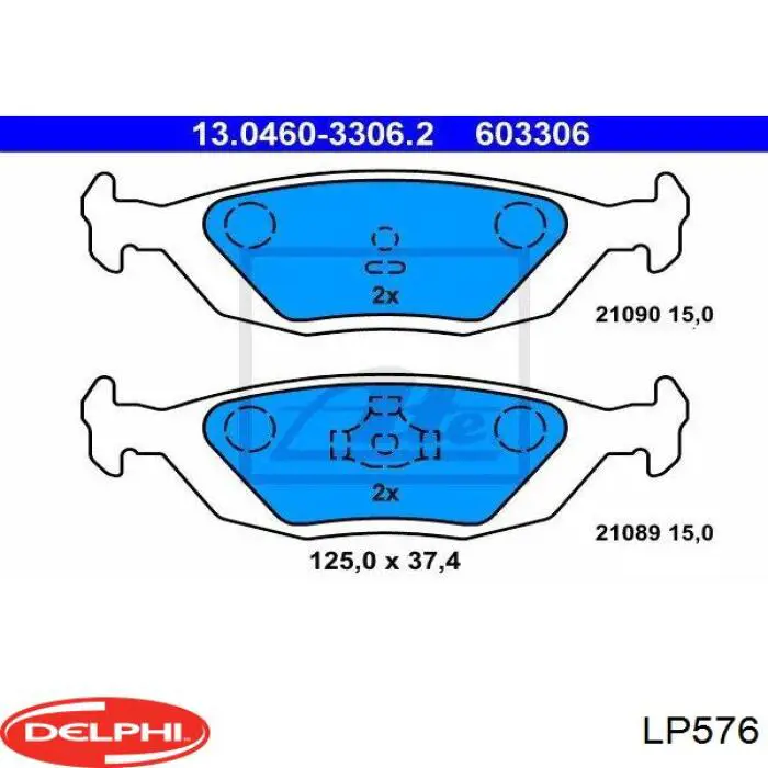 Колодки дисковые  Delphi LP576 цена, от 13.31 USD