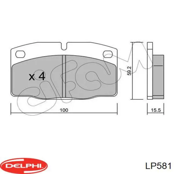 LP581 Delphi колодки тормозные передние дисковые