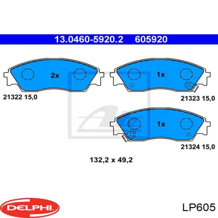 Передние тормозные колодки LP605 Delphi