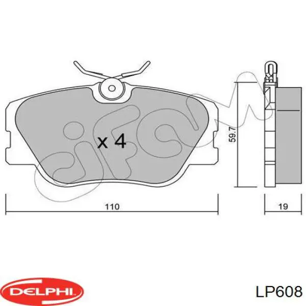 Передние тормозные колодки LP608 Delphi