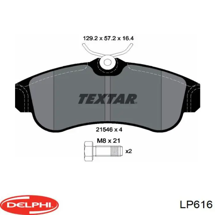 Передние тормозные колодки LP616 Delphi