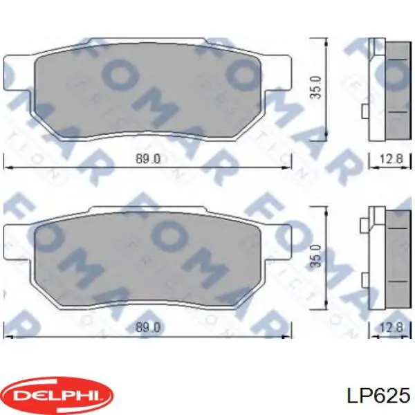 Купить LP625 Delphi Колодки тормозные задние, дисковые