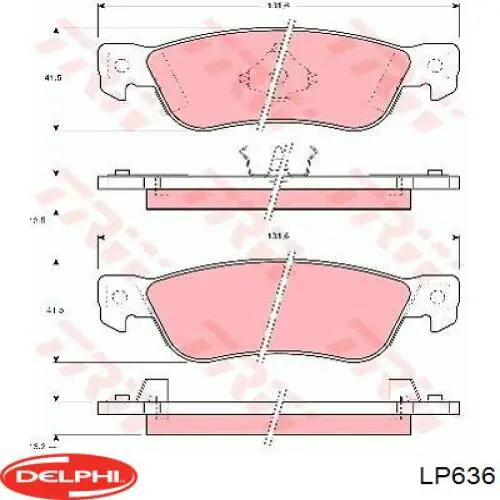 Pastillas de freno traseras LP636 Delphi