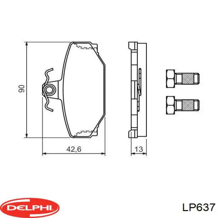 Купить LP637 Delphi Колодки тормозные задние, дисковые