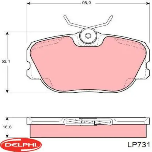 Передние тормозные колодки LP731 Delphi