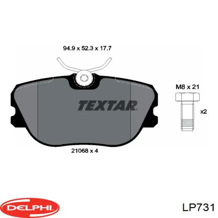 Колодки Delphi LP731 цена, от 18.20 USD