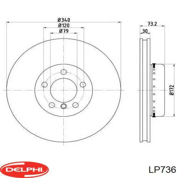 Передние тормозные колодки LP736 Delphi