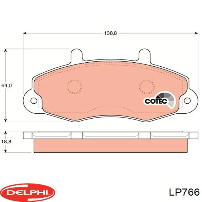 LP766 Delphi колодки тормозные передние дисковые