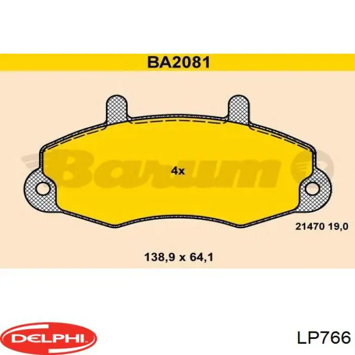 Купить LP766 Delphi Колодки тормозные