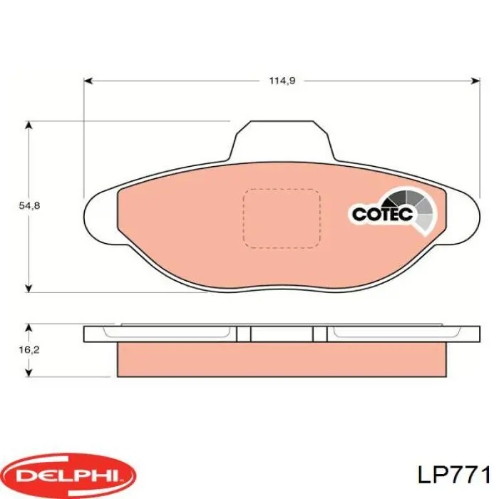 Передние тормозные колодки LP771 Delphi