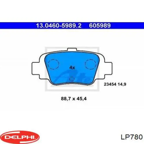 Купить LP780 Delphi Колодки тормозные задние, дисковые