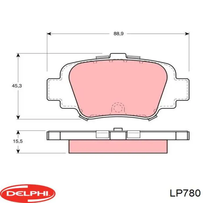 Задние тормозные колодки LP780 Delphi