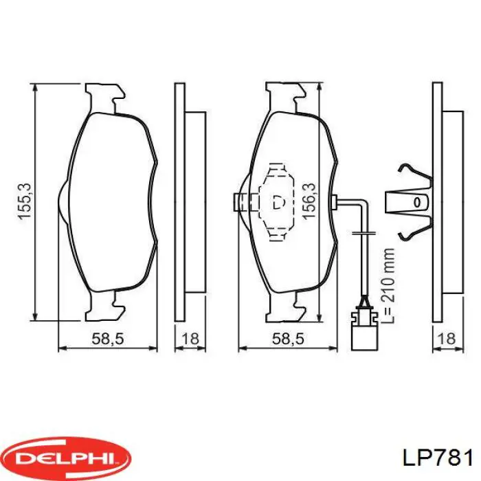 Тормозные колодки Delphi LP781