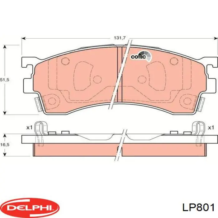 Передние тормозные колодки LP801 Delphi