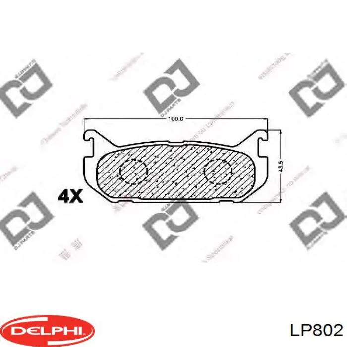 Колодки дисковые  Delphi LP802 цена, от 12.32 USD