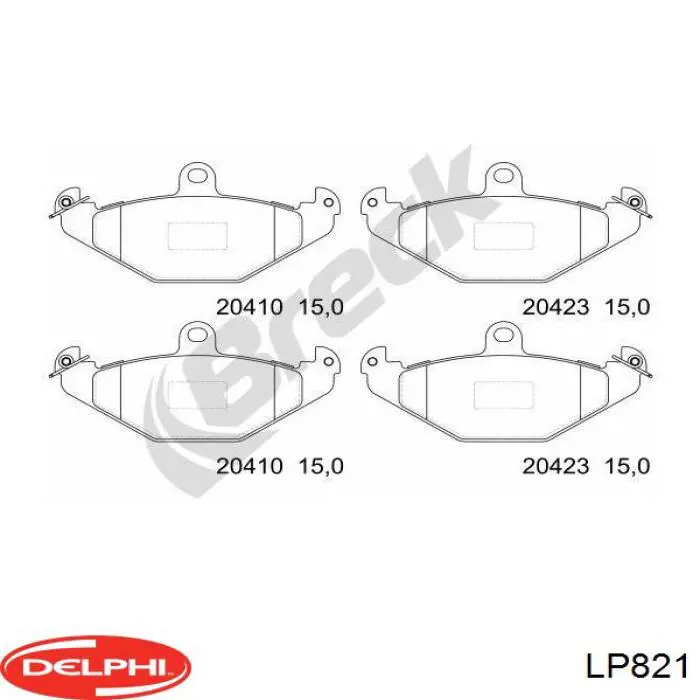 Задние тормозные колодки LP821 Delphi