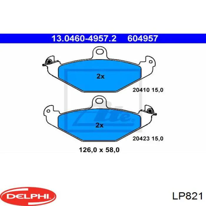 Колодки дисковые  Delphi LP821 цена, от 14.76 USD