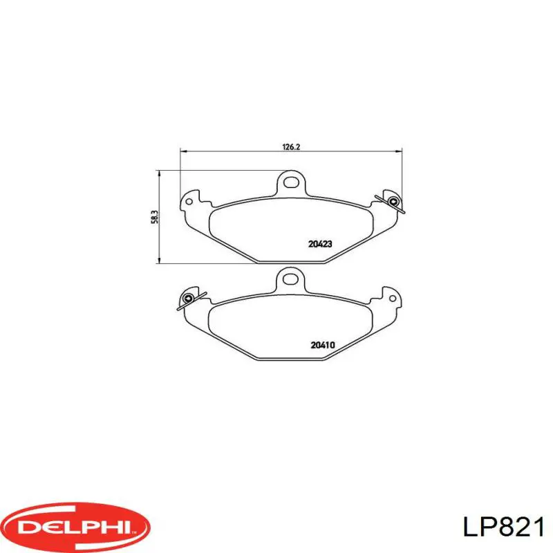 Задние дисковые колодки Delphi LP821