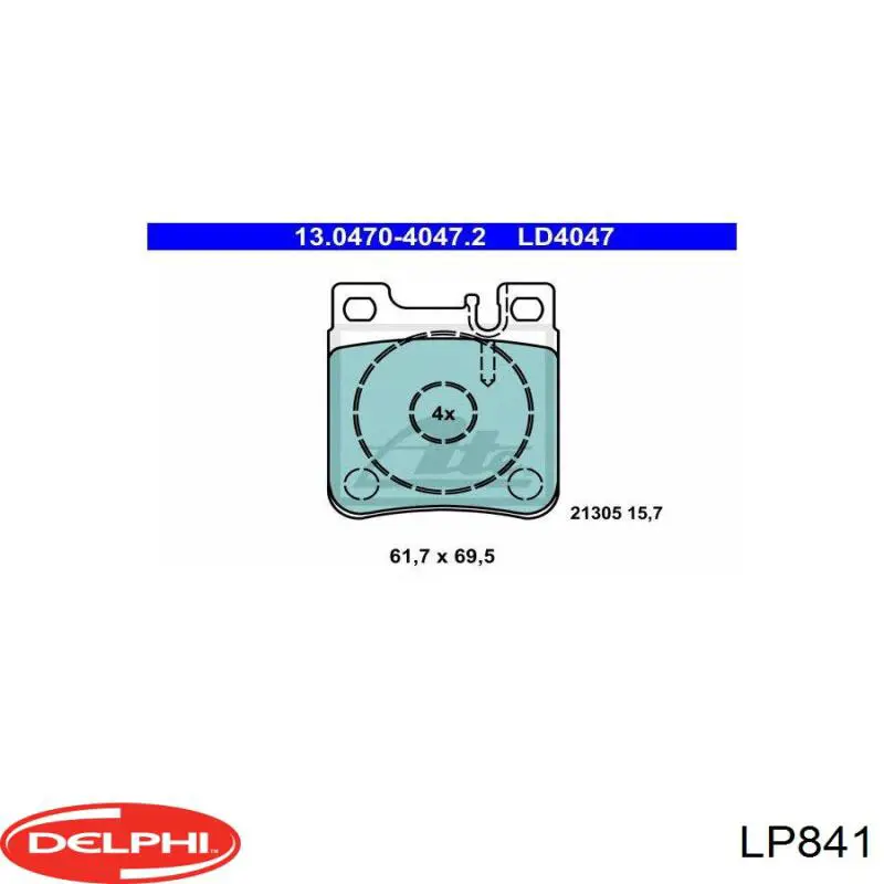 Колодки дисковые  Delphi LP841 цена, от 18.73 USD