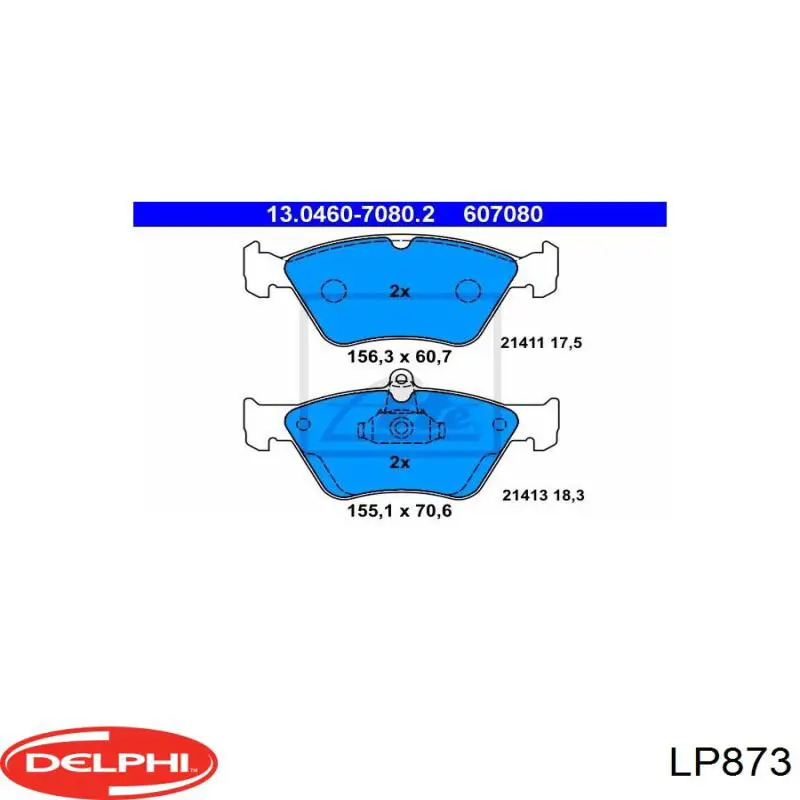 LP873 Delphi Колодки передние