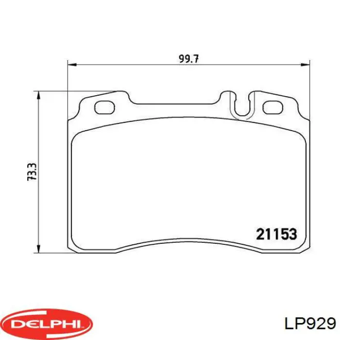 LP929 Delphi колодки тормозные передние дисковые