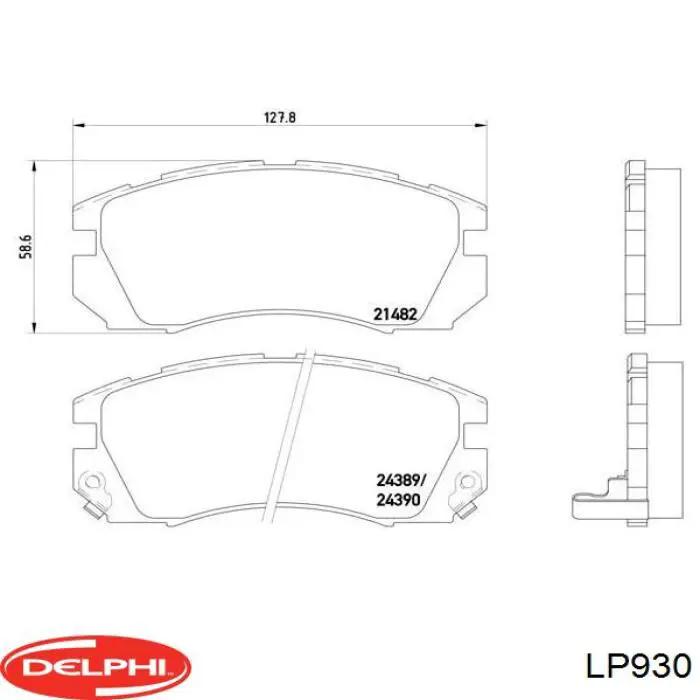 Передние тормозные колодки LP930 Delphi