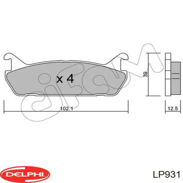 Колодки дисковые  Delphi LP931 цена, от 16.45 USD