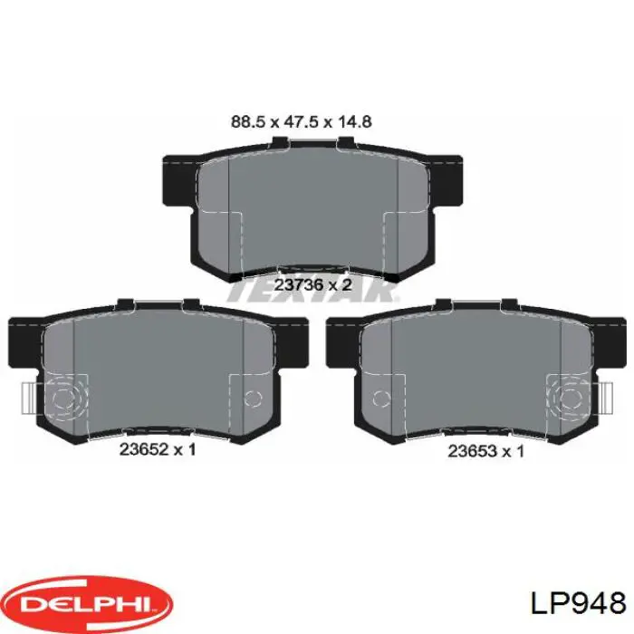 LP948 Delphi Колодки тормозные дисковые комплект