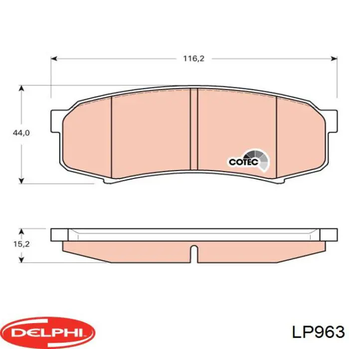 Задние тормозные колодки LP963 Delphi