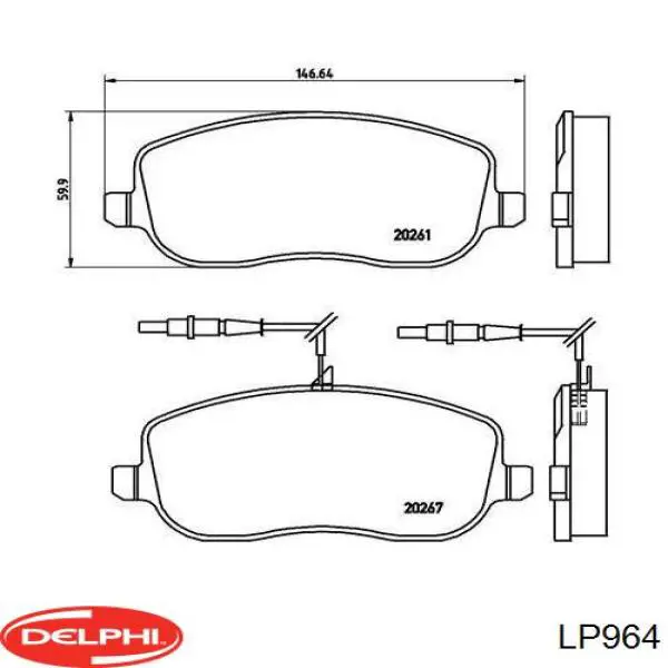 Колодки Delphi LP964 цена, от 20.93 USD