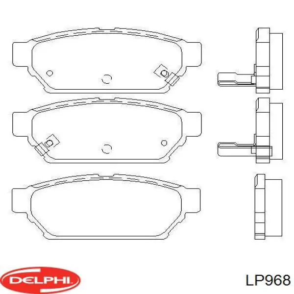 Купить LP968 Delphi Колодки тормозные задние, дисковые