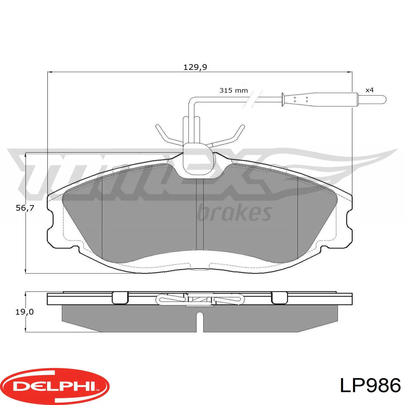 Колодки Delphi LP986 цена, от 29.37 USD
