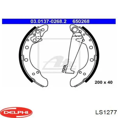 Купить LS1277 Delphi Задние барабанные тормозные колодки