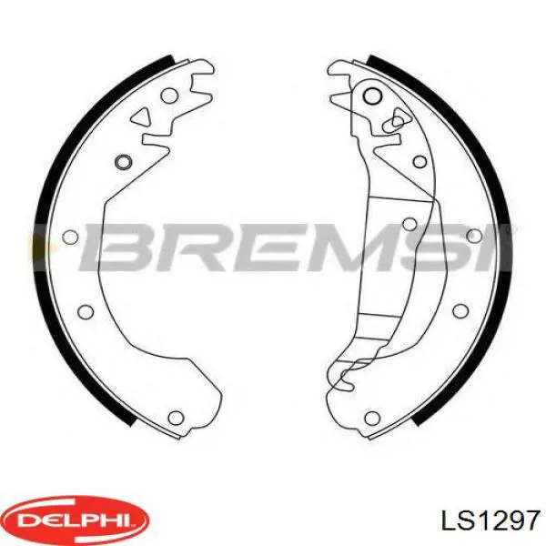 Задние барабанные колодки LS1297 Delphi