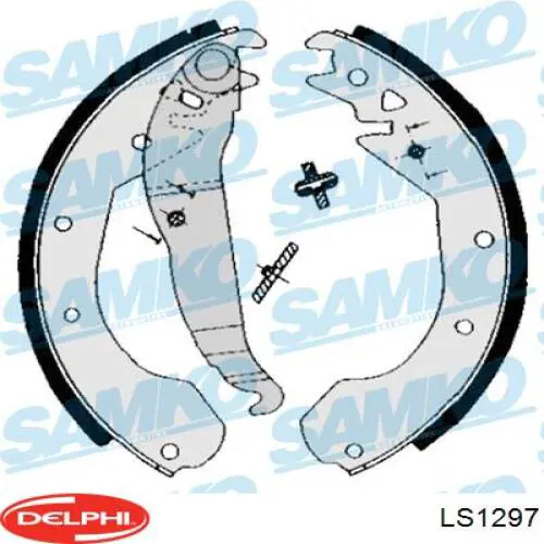 Купить LS1297 Delphi Задние барабанные тормозные колодки