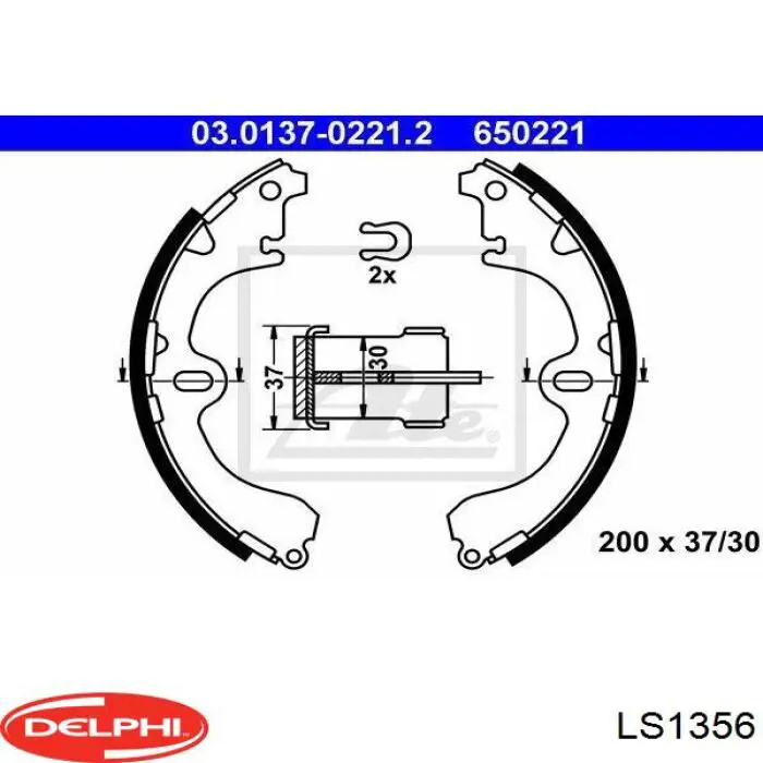 Купить LS1356 Delphi Задние барабанные тормозные колодки