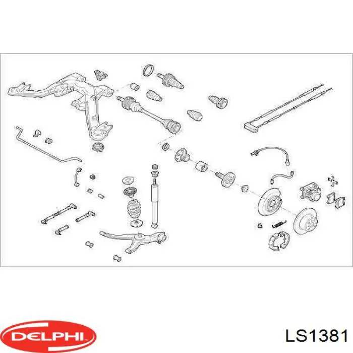 Тормозные колодки стояночного тормоза Delphi LS1381 цена, от 14.22 USD