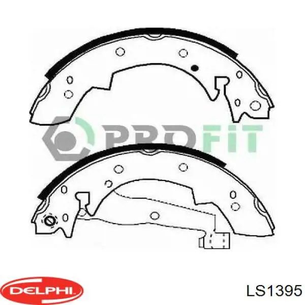 Задние барабанные колодки LS1395 Delphi