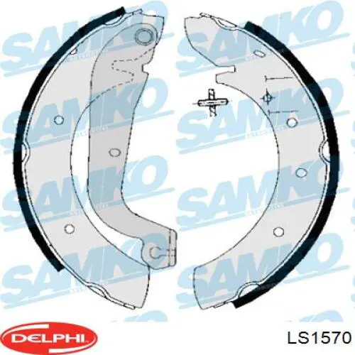 Купить LS1570 Delphi Задние барабанные тормозные колодки