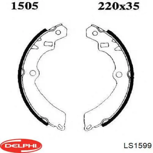 LS1599 Delphi колодки тормозные задние барабанные