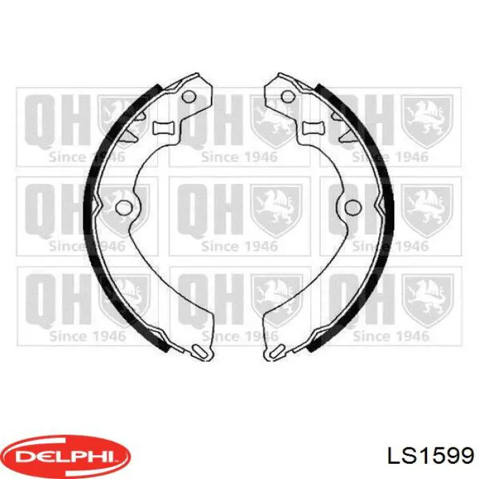 Купить LS1599 Delphi Задние барабанные тормозные колодки