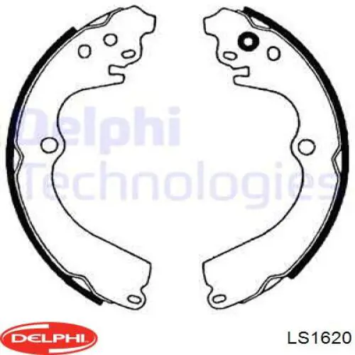 Купить LS1620 Delphi Задние барабанные тормозные колодки