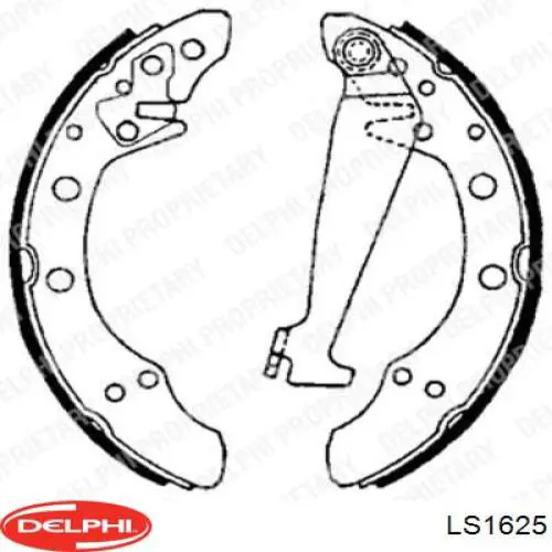 Колодки гальмові задні, барабанні LS1625 Delphi