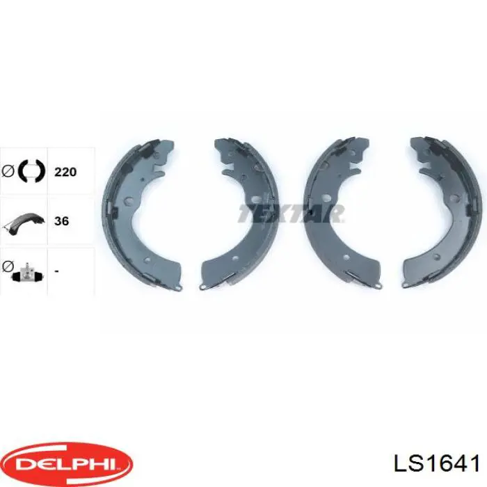 Купить LS1641 Delphi Задние барабанные тормозные колодки