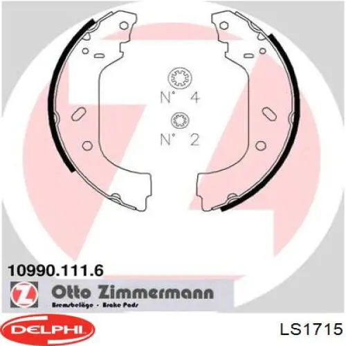 Барабанные колодки Delphi LS1715