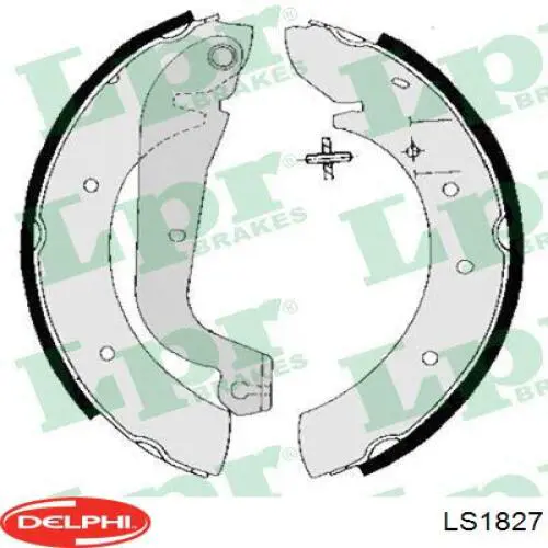 Купить LS1827 Delphi Задние барабанные тормозные колодки