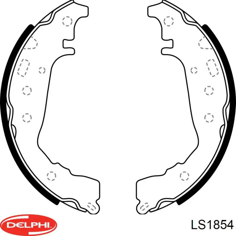 Купить LS1854 Delphi Задние барабанные тормозные колодки