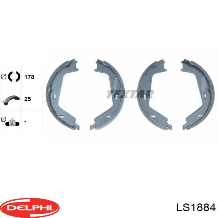 Тормозные колодки стояночного тормоза Delphi LS1884 цена, от 21.55 USD