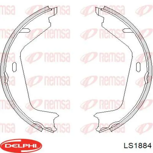 Купить LS1884 Delphi Колодки ручника/стояночного тормоза