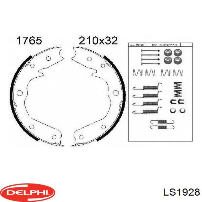 Тормозные колодки стояночного тормоза Delphi LS1928 цена, от 31.05 USD